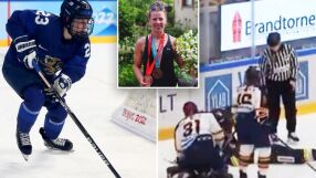 Ужас на леда: Звезда остава инвалид след удар в гредата (ВИДЕО)