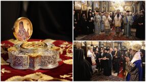 Патриарх Даниил дари частица от мощите на свети патриарх Евтимий на Вселенския патриарх Вартоломей