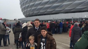 Стилиян Петров на мач в Мюнхен