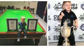 Най-малкият играч на билярд в света е на 2 г. и счупи 2 рекорда на Гинес (ВИДЕО+СНИМКИ)