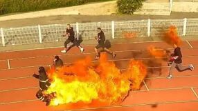 Най-бързият горящ човек в света (ВИДЕО)