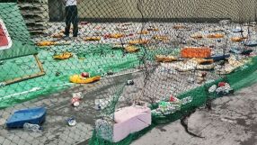 Ето как изглежда залата на Панатинайкос след погрома от феновете (ВИДЕО)