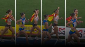 Украинка триумфира, докато испанка развяваше знамето