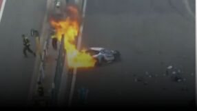 Катастрофа с пламъци спря 24 часа на 