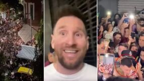 Ескортираха Меси от ресторант след фенска обсада (ВИДЕО)