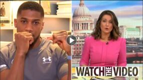 С кого се боксира? Антъни Джошуа стресна водеща в ефир (ВИДЕО)