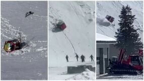 Силен вятър откачи кабинка на лифт в ски курорт, има загинал (ВИДЕО И СНИМКИ)