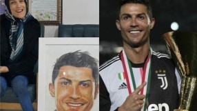 Художничка с 85% парализа изуми с портрет на Роналдо (ВИДЕО)