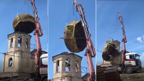 Кран изпусна купола на църквата „Св. Николай Мирликийски“ в село Голема Раковица, строена преди 169 години