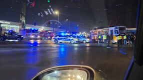 Катастрофа между два трамвая и микробус в София (СНИМКИ)