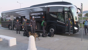 Цял отбор бразилци на терена по време на 