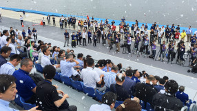 Изкуствен сняг на летни игри (ВИДЕО)