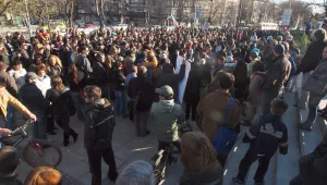 Лошото време не спря протеста на студенти от НСА
