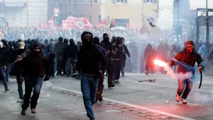 Ожесточени сблъсъци при протест в Рим