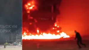 Експлозия предизвиква огромен пожар в руска корабостроителница, има ранени
