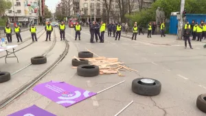 Протест отново блокира движението на градския транспорт в София