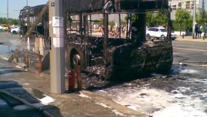 Автобус на градския транспорт се запали в София