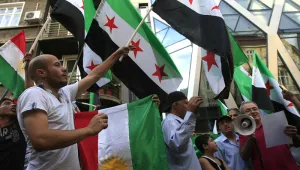 Протест пред посолството на Сирия у нас за 3-годишнината от революцията