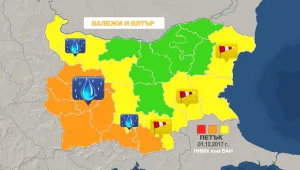 Внимание: Силен дъжд, интензивно снеготопене и бурен вятър