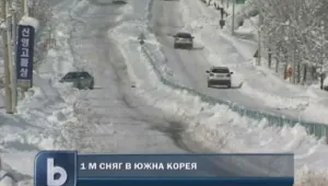 Снежни преспи затрупаха Южна Корея