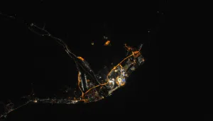 Олимпийският огън се вижда от космоса