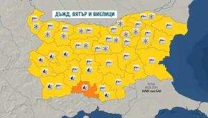Денят ще премине под знака на силния вятър и обилните валежи
