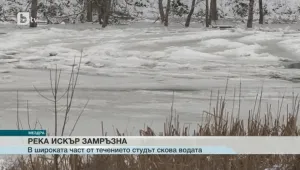 Лед скова река Искър