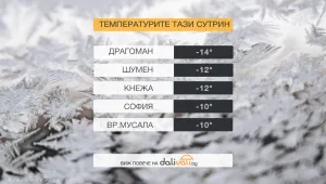 Януарски студ: До минус 14 падна температурата в Драгоман, в Шумен и Кнежа е минус 12