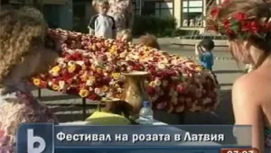 Направиха 8-метров венец от рози в Латвия 