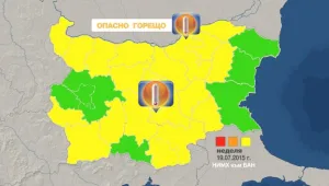 Жълт код за опасни жеги в страната
