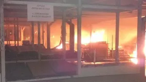 Горя част от пазара в Монтана тази нощ