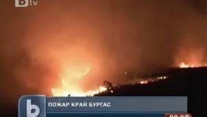 Пожар пламна край Бургас, няма пострадали 