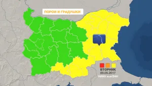 Жълт код за гръмотевични бури, порои и градушка 