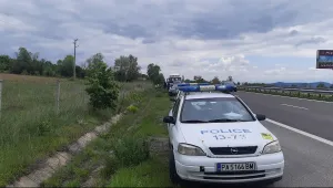 Гума се пръсна в движение: Заловиха 29 мигранти, пътуващи с бус по АМ 