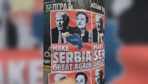 Make Serbia Great Again: Плакати с Доналд Тръмп и Илон Мъск се появиха по улиците на Белград (ВИДЕО)