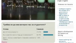 Анкета на btv.bg: Без вечерен час за студентите