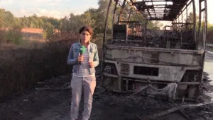 Автобус с германски туристи изгоря край созополско село