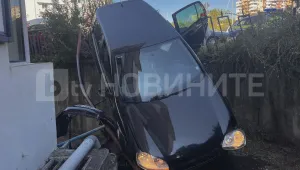 Отказали спирачки: Кола навлезе в насрещното, прелетя и се заби край блок във Велико Търново (СНИМКИ)