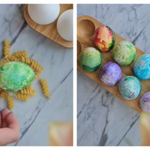 Как да боядисаме яйца за Великден с помощта на макарони