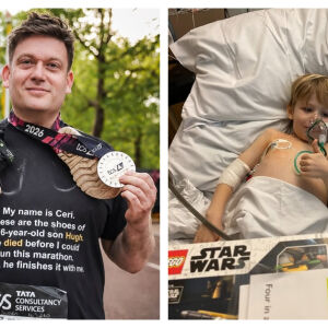 Баща пробяга маратон с обувките на малкия си син на врата – причината ще ви разплаче