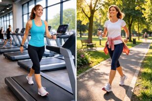 Ходене на пътека във фитнеса или навън: Кое е по-добре за сърцето?