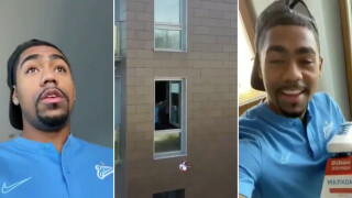 Доставка с дрон и ужасена котка - как да наградиш футболист в изолация (ВИДЕО)