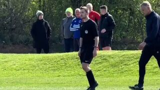 Прекратиха мач заради изпражнение в обувките на съдията (ВИДЕО)