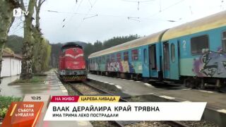 Снимка: Влак дерайлира край Трявна