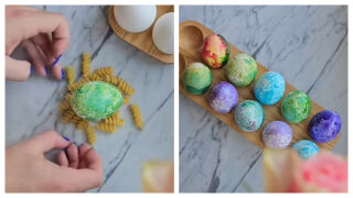 Как да боядисаме яйца за Великден с помощта на макарони