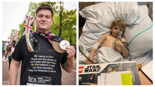 Баща пробяга маратон с обувките на малкия си син на врата – причината ще ви разплаче