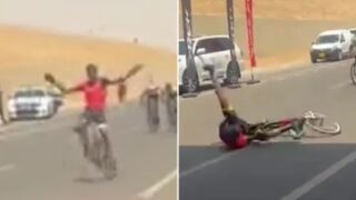 Срам преди финала: Светът се смее на арогантен колоездач (ВИДЕО)