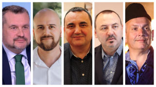 Снимка: Калоян Методиев, Светлин Тачев, Веселин Стойнев, Владимир Тодоров и Христо Димитров - гости в &quot;Лице в лице&quot;