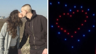 Пловдивчанин предложи брак със светлинно шоу с дронове в небето