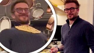 Дейвид Бекъм показа класа и с тиган в ръка (ВИДЕО)